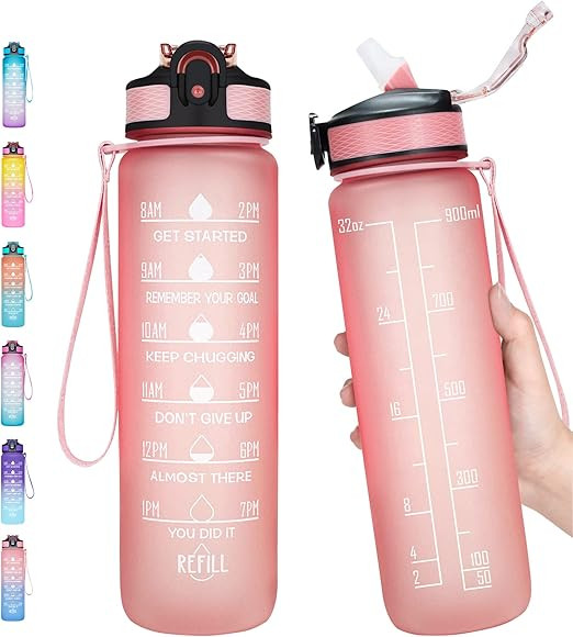 Venture Pal Water Bottle With Straw, 32 oz Water Bottles With Times to Drink,Motivational Water B... | Amazon (US)