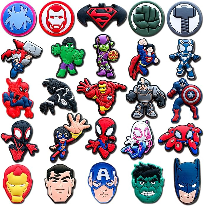 25 40Pcs Hero Charms for Shoe, Superhero Shoe Charms for Clogs Sandals Decoration | Amazon (US)