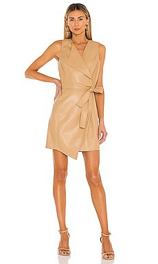 BCBGMAXAZRIA Napa Leather Day Dress in Tan from Revolve.com | Revolve Clothing (Global)