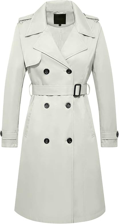 FARVALUE Women's Long Trenchcoat Double Breasted Trench Coat Water Resistant Classic Peacoat with... | Amazon (US)