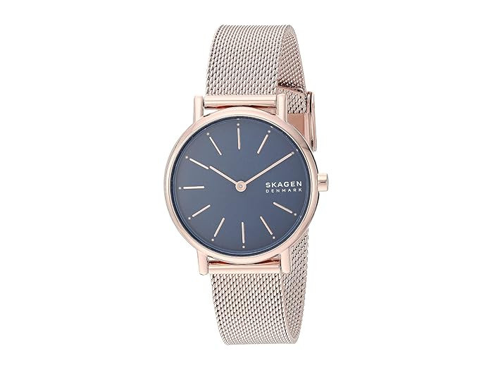 Skagen Signatur Two-Hand Women's Watch (SKW2837 Rose Gold Stainless Steel Mesh) Watches | Zappos
