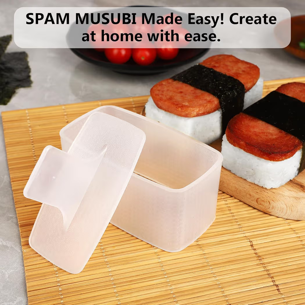 Musubi Mold Kit Musubi Maker Press 2 Pack with Luncheon Meat Slicer and Rice Paddle - Create Authentic Hawaiian Musubi at Home Non-Stick, The Musubi Mold is Used in Hawaii Restaurants | Amazon (US)