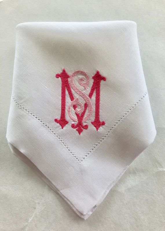 Monogrammed Napkins / Cloth Napkins / Dinner Napkins / Linen Napkins / Table Linens / Personalize... | Etsy (US)