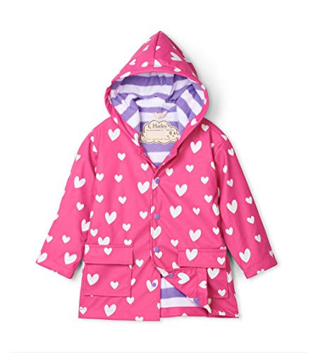 Hatley Girls' Little Color Changing Button-Up Printed Rain Jacket, Sweet Hearts, 6 Years | Amazon (US)