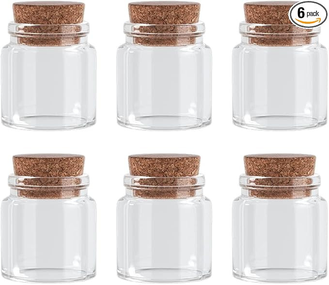 Danmu 50ml Mini Glass Bottles, Mini Bottles, Jars with Wood Cork Stoppers, Wish Bottles, Message ... | Amazon (US)