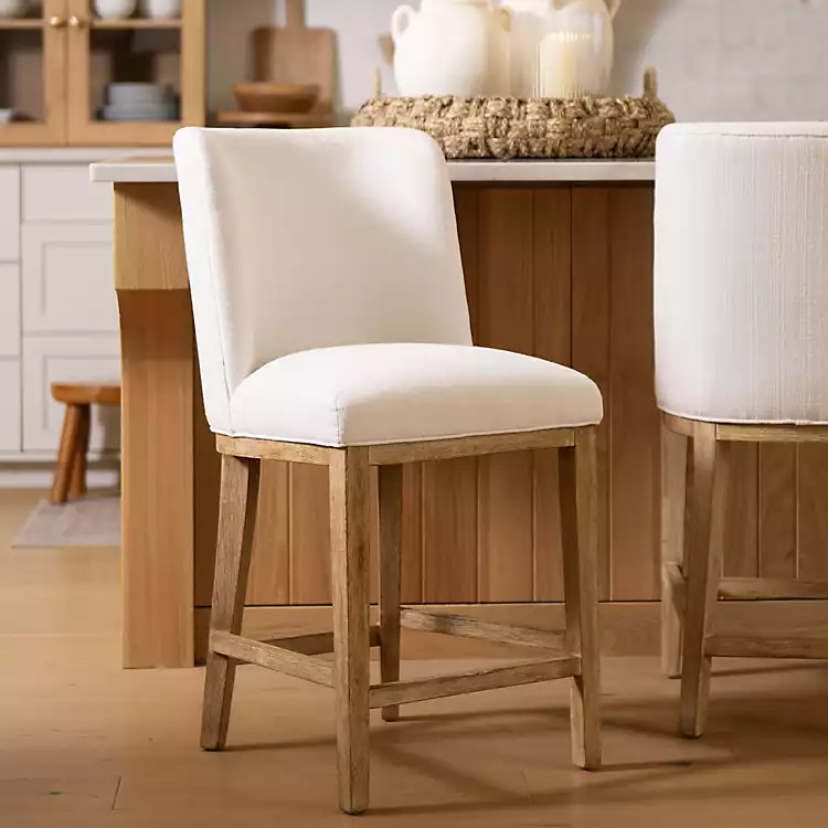 New! Capri Cream Upholstered Counter Stool | Kirklands