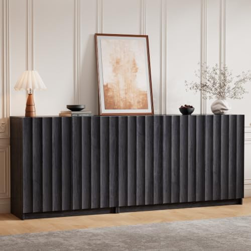 Fluted Sideboard Buffet Cabinet with Storage, 78.7" Wide Mid Century Modern Accent Cabinet with A... | Amazon (US)