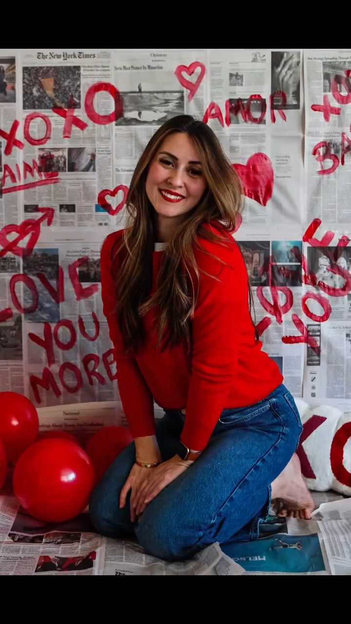 How adorable is this?! 🥹🫶🏻 

It took me about 10 minutes to put this together, and the only cost me about five dollars. I bought the newspaper at @barnesandnoble (I looked in three different stores before!) and the paint and decor I had at home already! 

It is simple enough that you could do anywhere in your house (good lighting will definitely make a big difference!) 

And put the kids on a red color to have them popping out! 

The camera I used for the photos is a R7 canon + 28-70mm lens, but it would look amazing on your phone as a portrait as well! 

#momhack #valentinesday #momoftwo