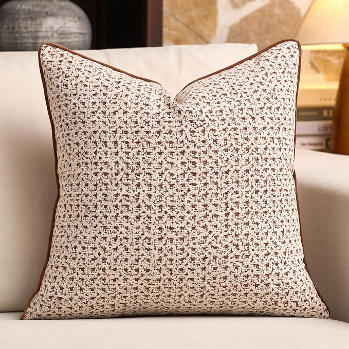 Aeckself Decorative Chenille Houndstooth Throw Pillow Cover Vintage Couch Pillow Cover 18x18 Inch... | Amazon (US)