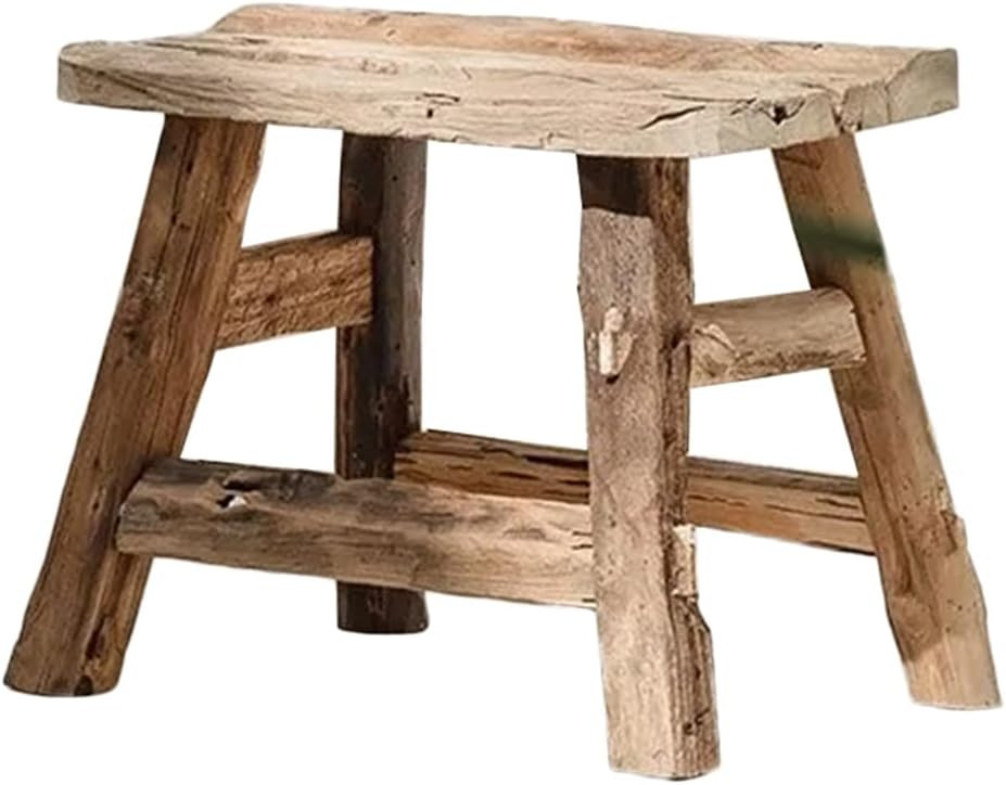 Classic Reclaimed Teak Wood Stool Johvis for Sitting Versatile Home Décor Piece Natural, Artisti... | Amazon (US)