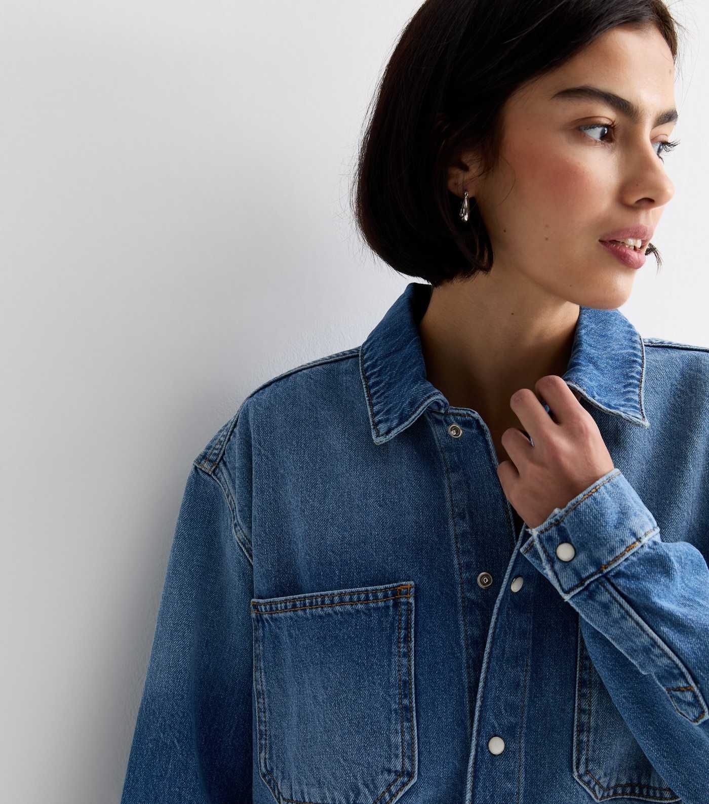 Blue Denim Long Sleeve Overshirt | New Look | New Look (UK)