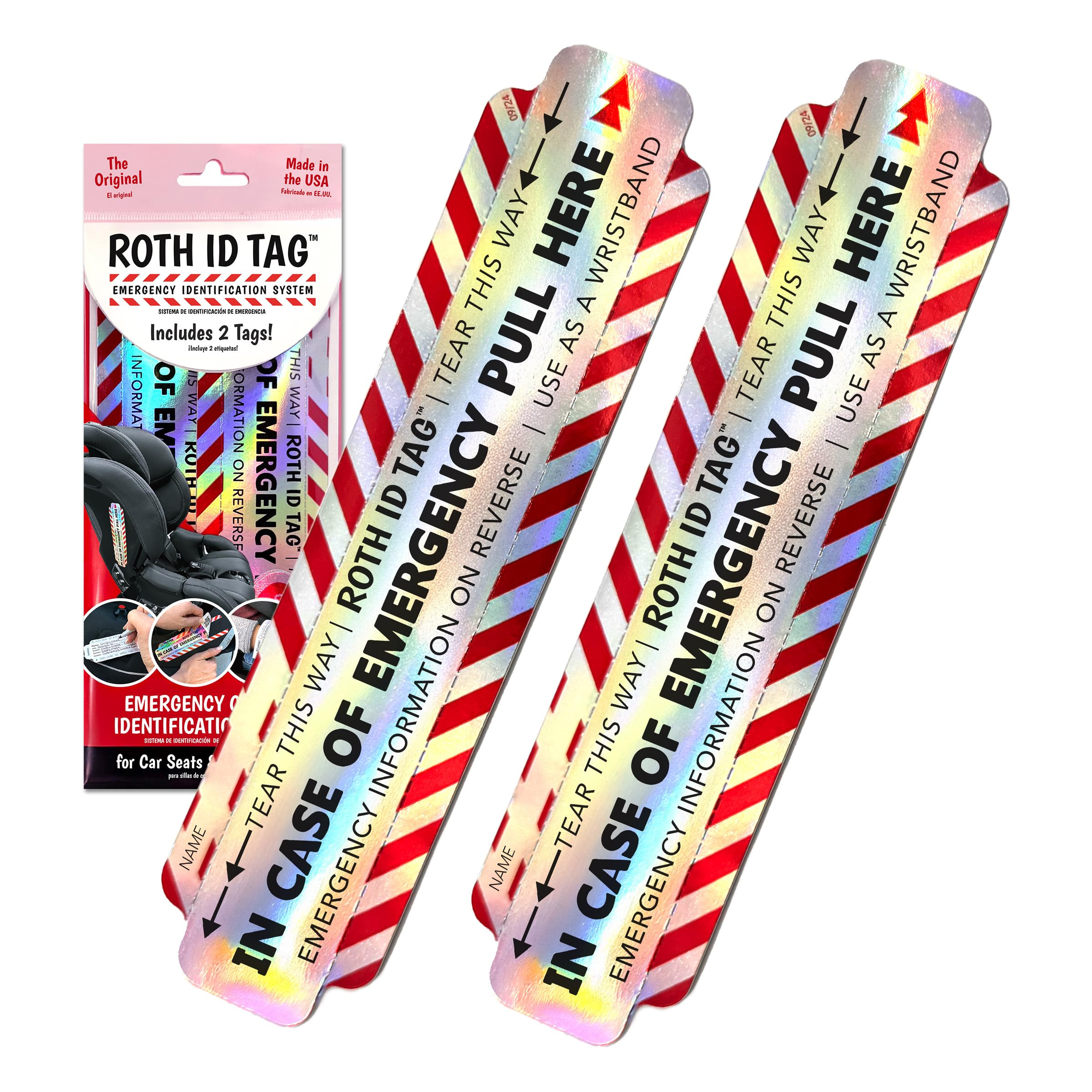 Original ROTH ID TAG™ Kit | Emergency Contact Identification System for Car Seats, Red, White, ... | Amazon (US)