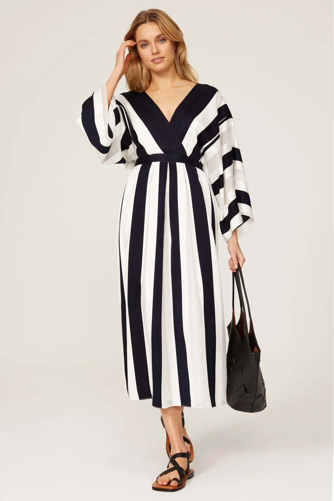 Stripe Kimono Sleeve Dress | Rent the Runway