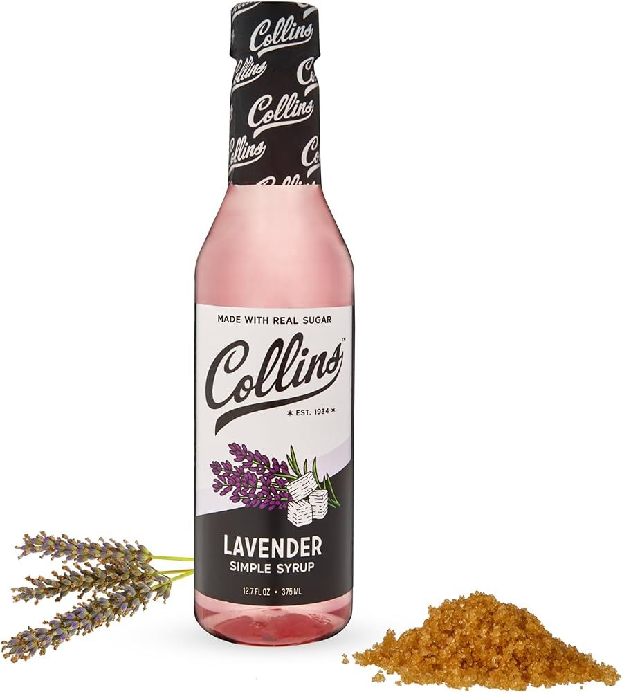 Collins Lavender Syrup - Lavender Simple Syrup Real Sugar Cocktail Syrups - Soda Water Flavors an... | Amazon (US)