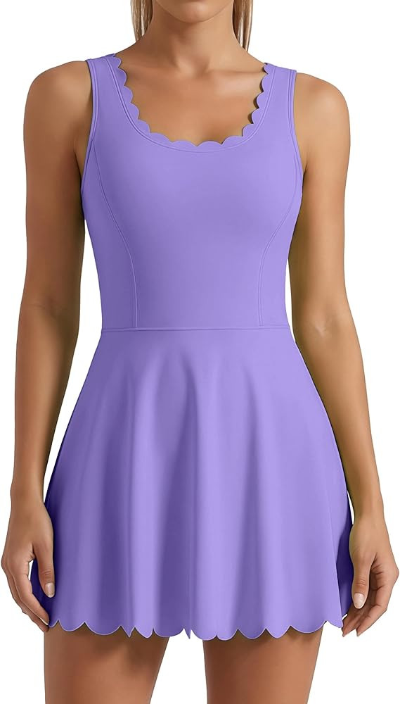 ATTRACO Women Tennis Dress with Shorts Workout Golf Skirts with Pockets Athletic Dresses | Amazon (US)