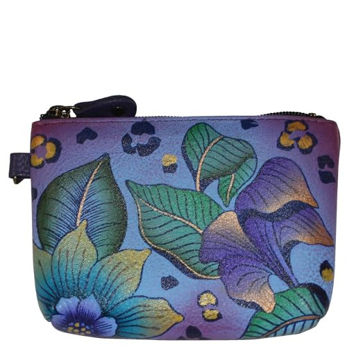 Anna by Anuschka Women's Hand Painted Genuine Leather Coin Pouch - Tropical safari | Amazon (US)