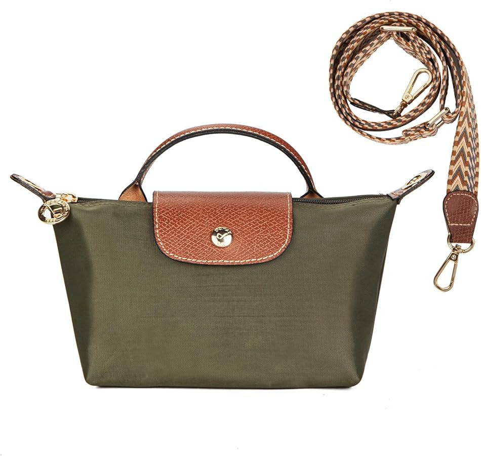 DOMAT Crossbody Bag for Women, Chic Lightweight Purse with Leather Top-handle, Compact Clutch Bag... | Amazon (US)