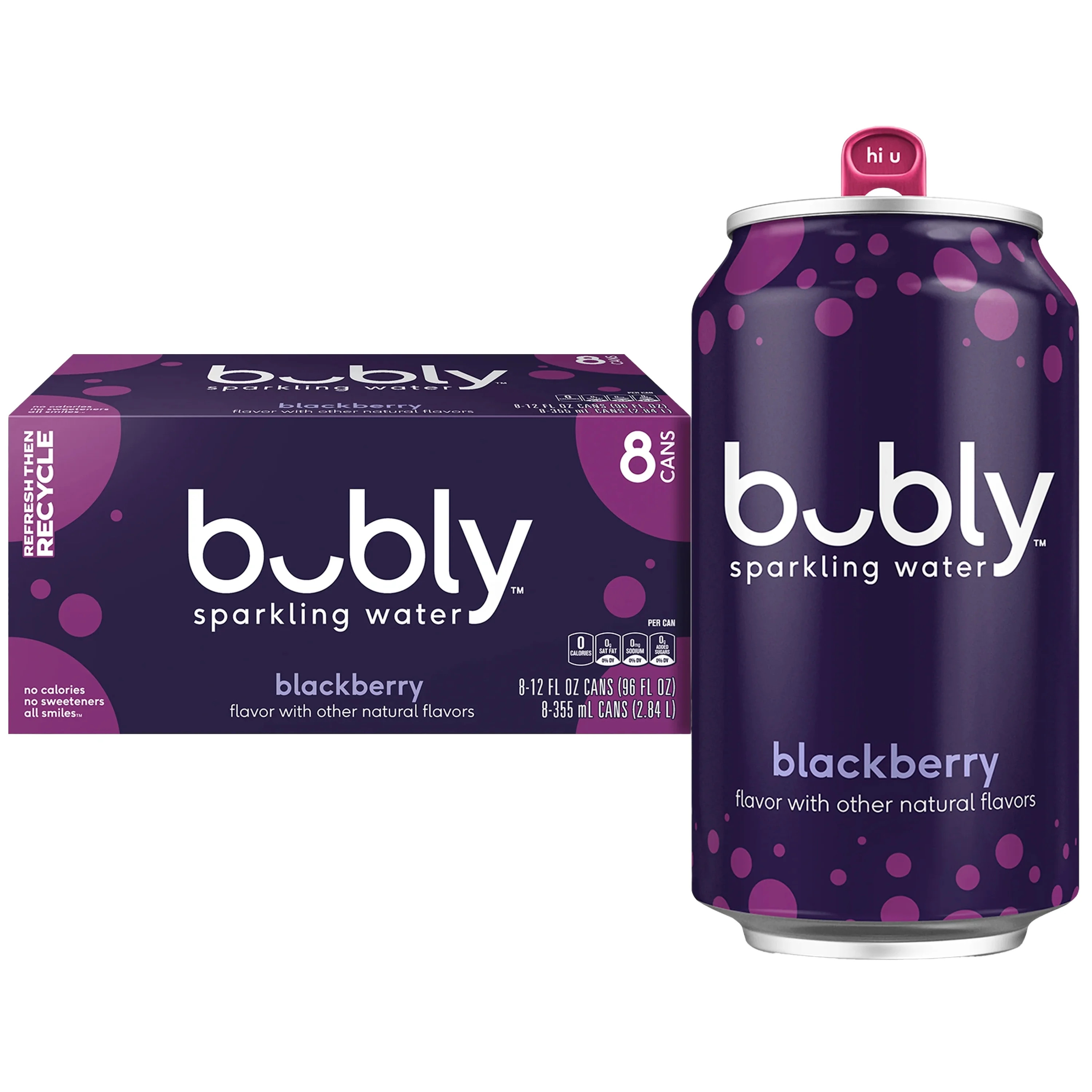 bubly Blackberry Sparkling Water, 12 fl oz, 8 Pack Cans | Walmart (US)