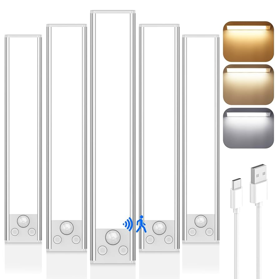 12in Under Cabinet Lighting Wireless, 2500mAh Rechargeable Motion Sensor Lights Indoor, Battery O... | Amazon (US)