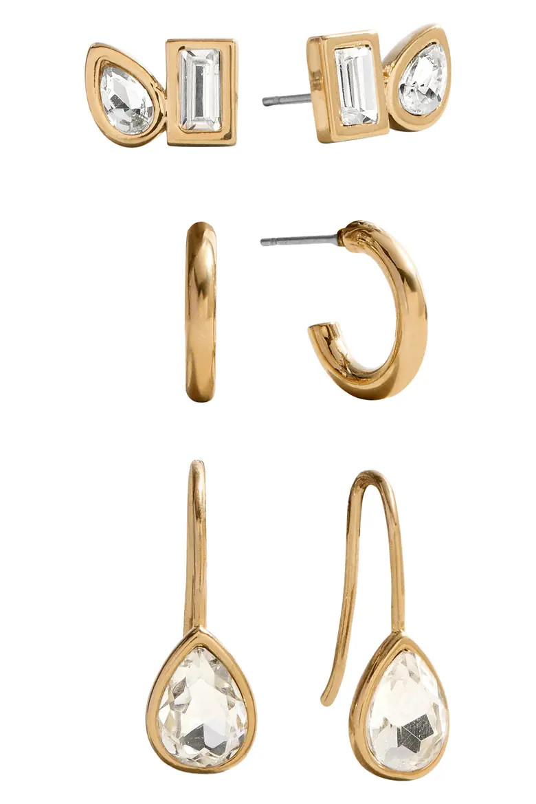 Set of 3 Mixed Shape Earrings (Women) | Nordstrom | Nordstrom
