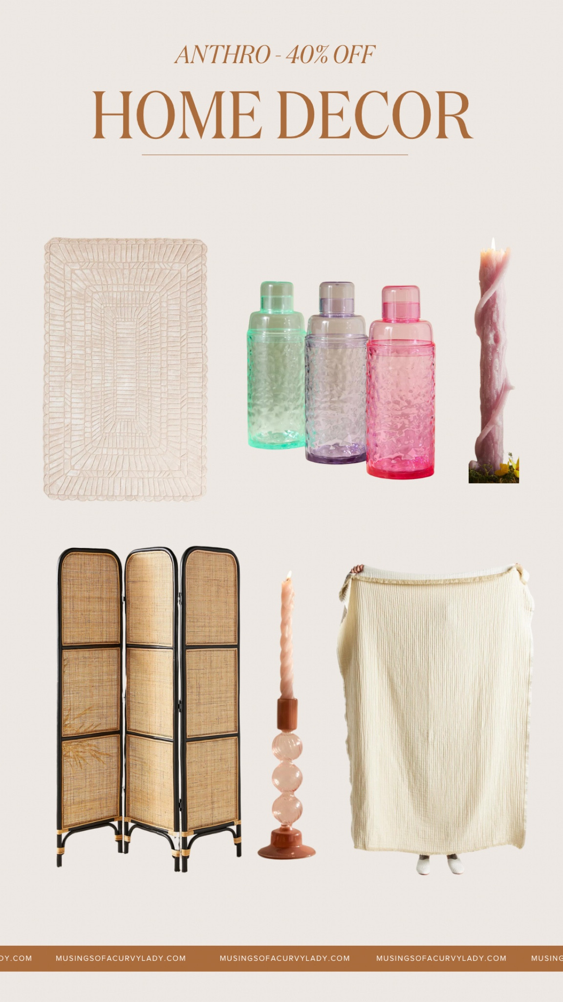 It’s that time of year where all my summer decor goes away and all the cozy fall vibes start. 😍 Anthropologie is having 40% off their home items, aka the perfect time to redecorate 🙌

Fall home decor, rattan divider, blankets, rugs, candles 

#LTKSaleAlert #LTKFallSale #LTKHome