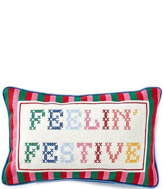 Holiday Collection Feelin' Festive Needlepoint Pillow | Dillard's