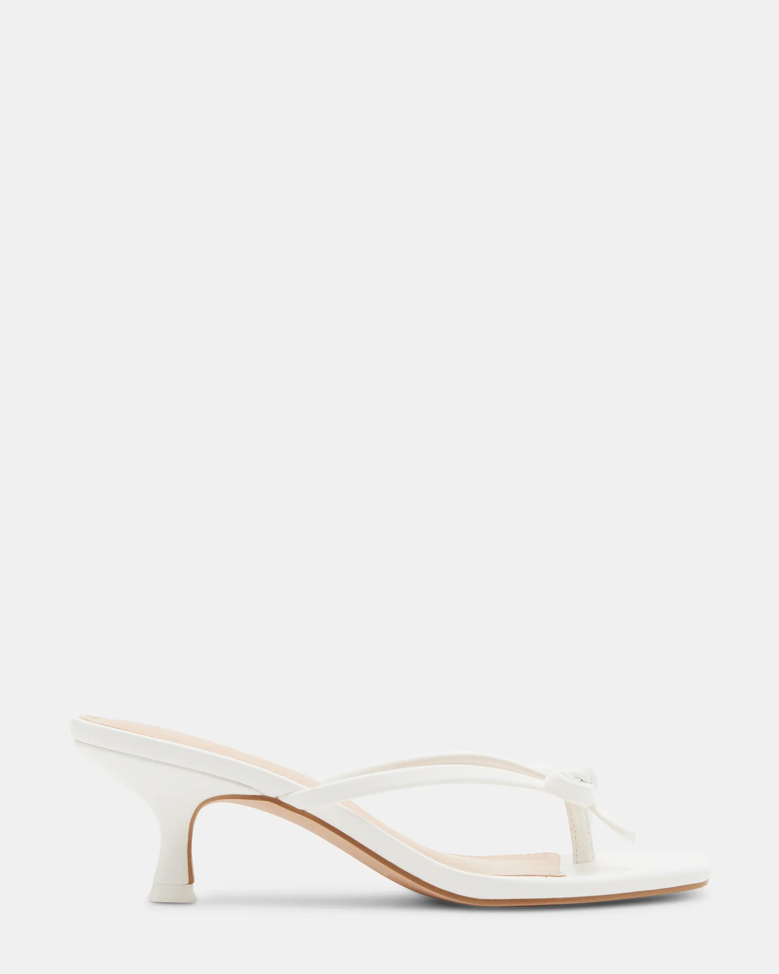 CHARLOTTE White Paris Thong Square-Toe Mule Women's Heel | Steve Madden (US)