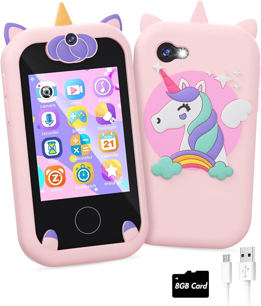 Kids Smart Phone for Girls Unicorns Gifts for Girls Toys 8-10 Years Old Phone Touchscreen Learnin... | Amazon (US)