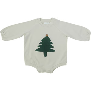 Christmas Tree French Terry Bubble Romper | Mebie Baby