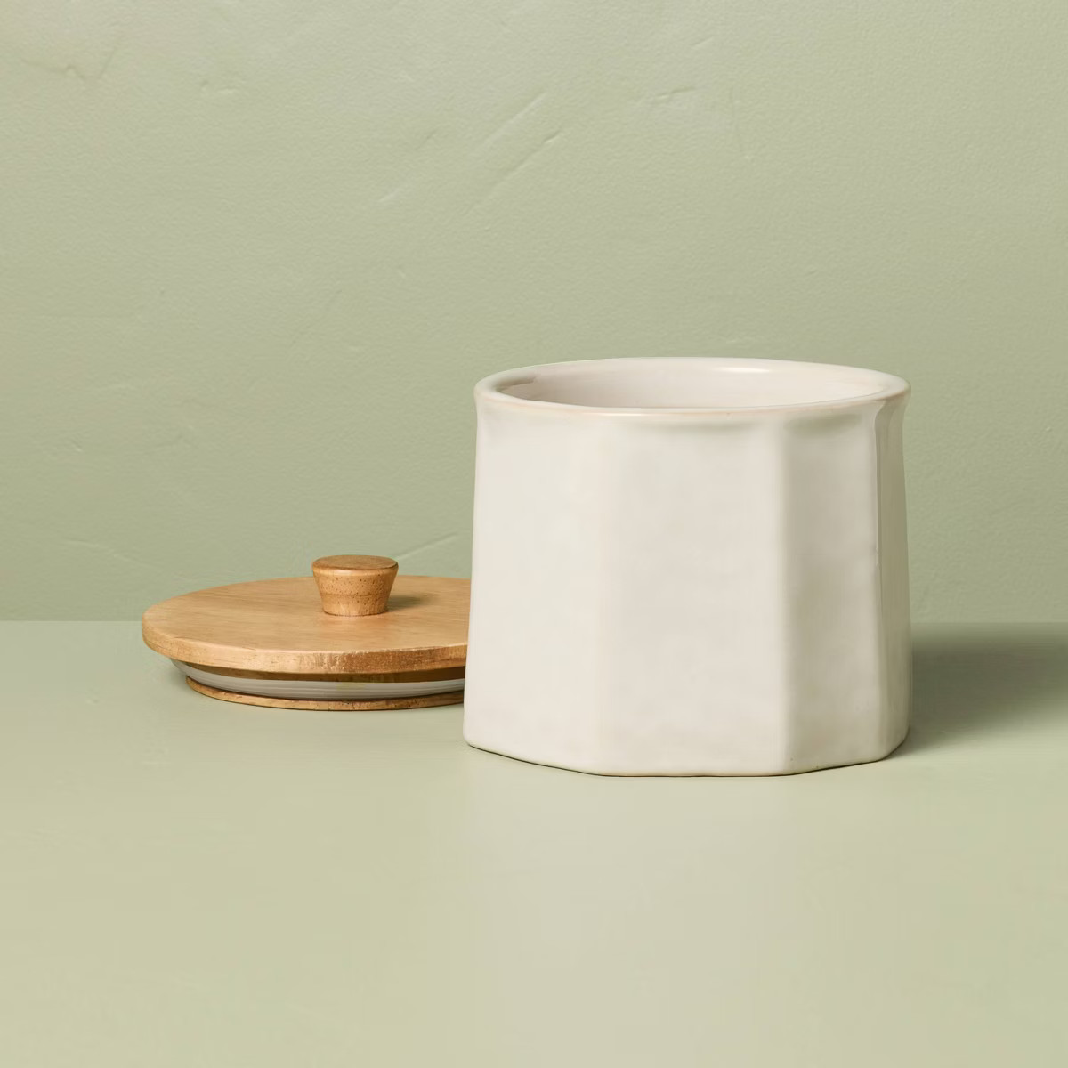 Ceramic Stoneware Food Storage Canister Sour Cream - Hearth & Hand™ with Magnolia | Target