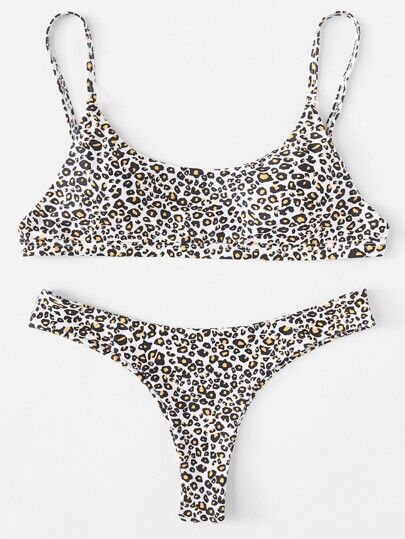 Adjustable Straps Leopard Bikini Set | SHEIN
