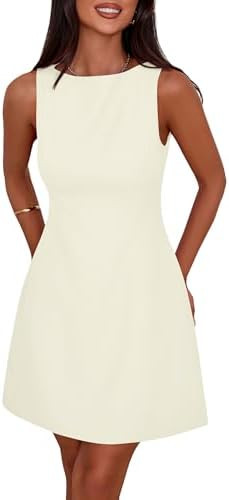 PRETTYGARDEN Womens Formal Short Dresses 2025 Summer Sleeveless Boat Neck A Line Elegant Mini Coc... | Amazon (US)