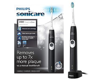 Philips Sonicare ProtectiveClean 4100 Rechargeable Electric Toothbrush, Black HX6810/50 | Amazon (US)