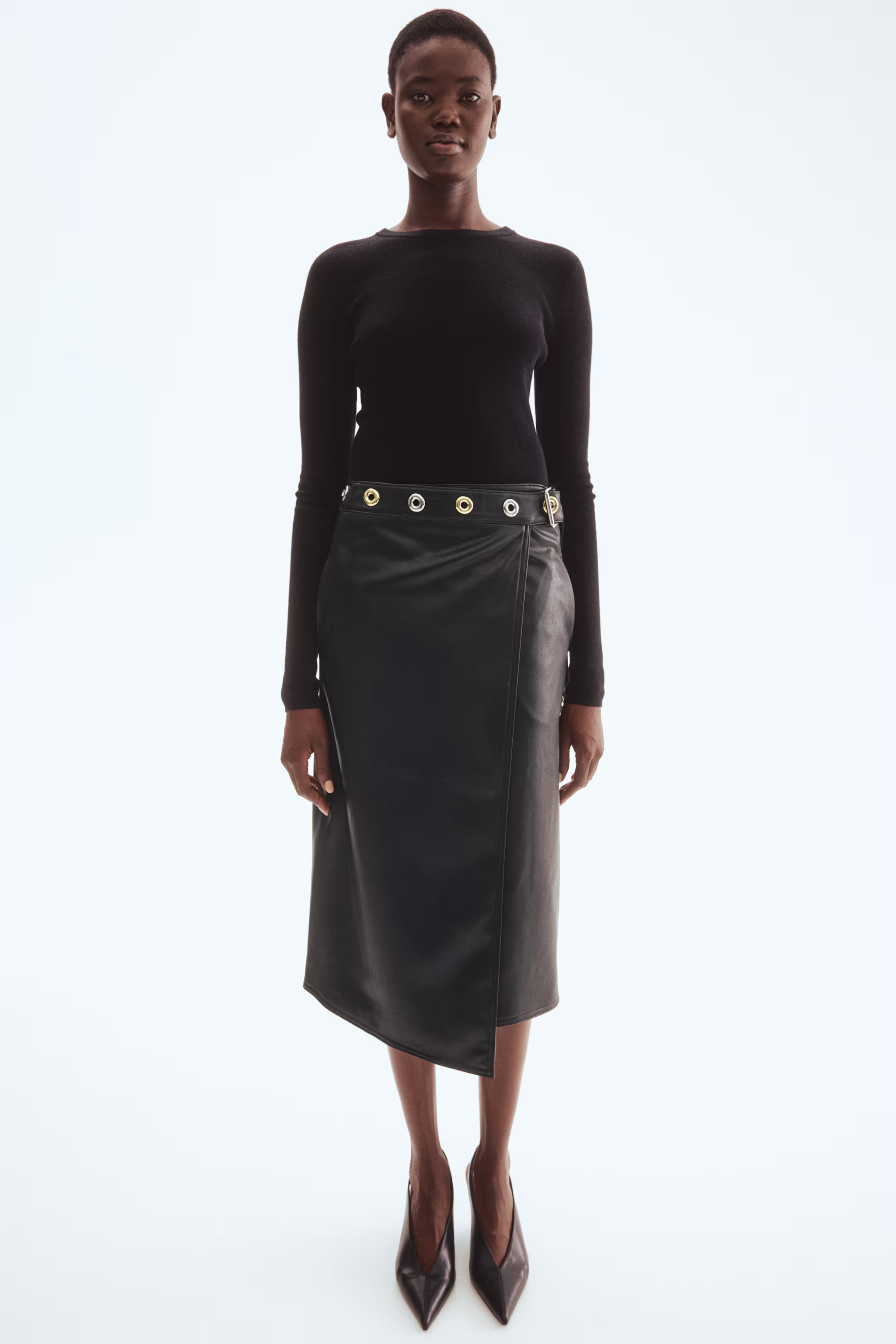 Coated wrap skirt | H&M (UK, MY, IN, SG, PH, TW, HK)