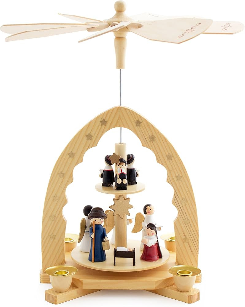 BRUBAKER Christmas Pyramid 12 Inches Nativity Play - Christmas Scene 'Jesus Crib' - Handpainted F... | Amazon (US)