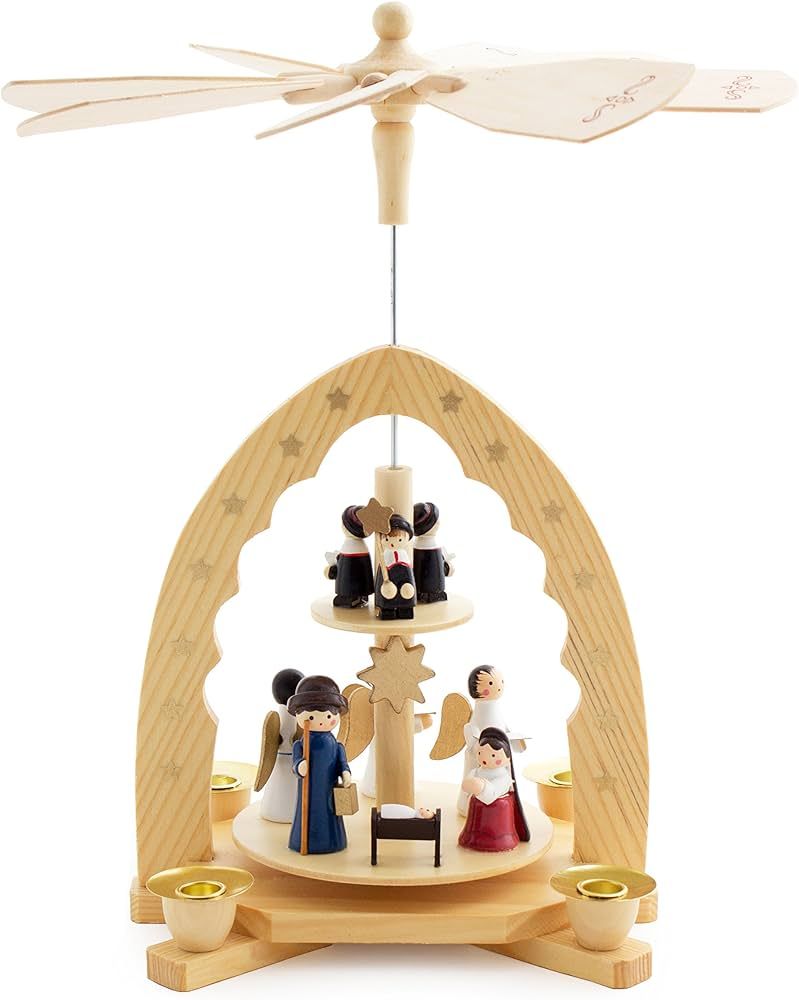 BRUBAKER Christmas Pyramid 12 Inches Nativity Play - Christmas Scene 'Jesus Crib' - Handpainted F... | Amazon (US)