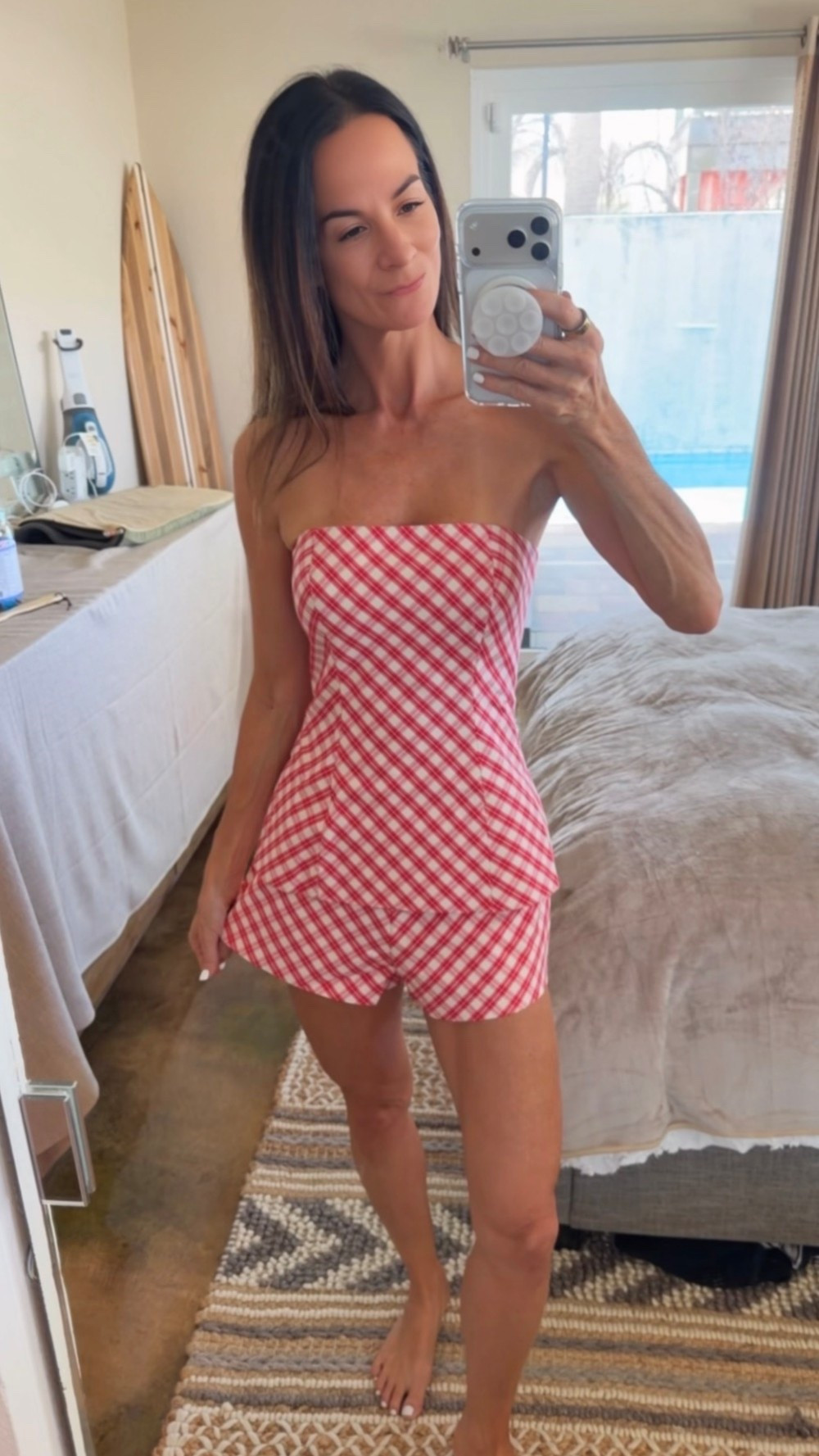 If summer was an outfit… this would be it ❤️🤍

The cutest little gingham set that looks like it belongs at a beachside brunch, farmers market, or sipping something cold on a patio somewhere. Lightweight, easy to wear, and just the right amount of playful.

Basically, she’s giving “main character in a summer rom-com” energy and I’m here for it. ☀️✨

#NicoleColeeStyle #SummerStyle #MatchingSet #GinghamStyle #ResortWear

#LTKdayinmylife #LTKgrwm #LTKootd