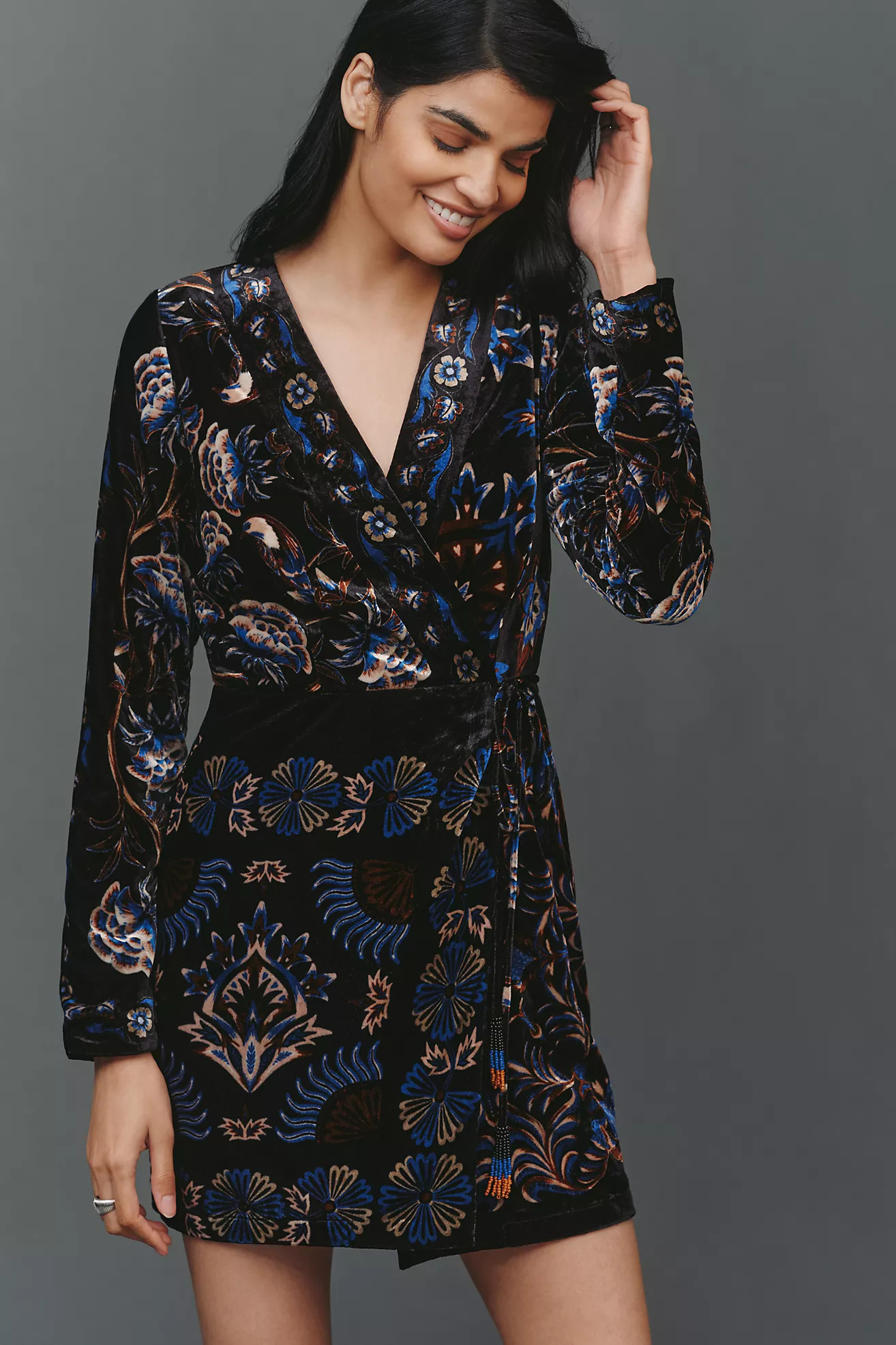 Farm Rio Arabesque Wrap Mini Dress | Anthropologie (US)