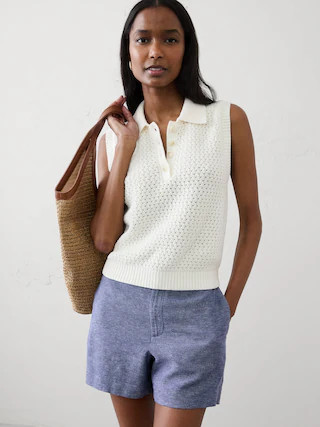 Cotton Crochet Sweater Polo | Banana Republic Factory