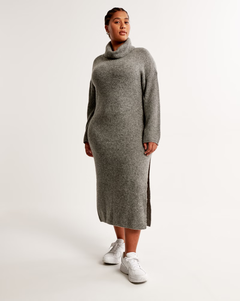 Women's Long-Sleeve Turtleneck Midi Sweater Dress | Women's Dresses & Jumpsuits | Abercrombie.com | Abercrombie & Fitch (US)