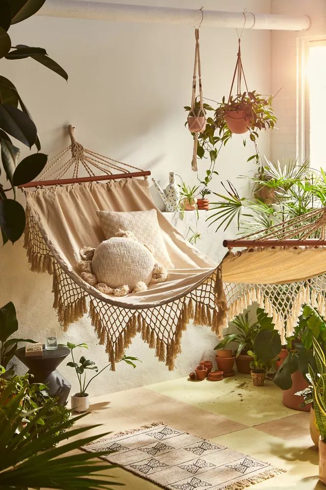 Boho Fringed Outdoor Hammock | Urban Outfitters (US and RoW)