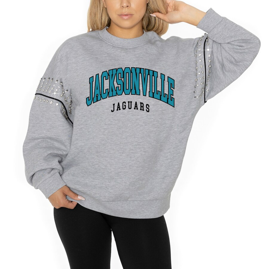 Jacksonville Jaguars Gameday Couture Women's Rhinestone Drop Shoulder Oversized Fleece Pullover S... | Fanatics