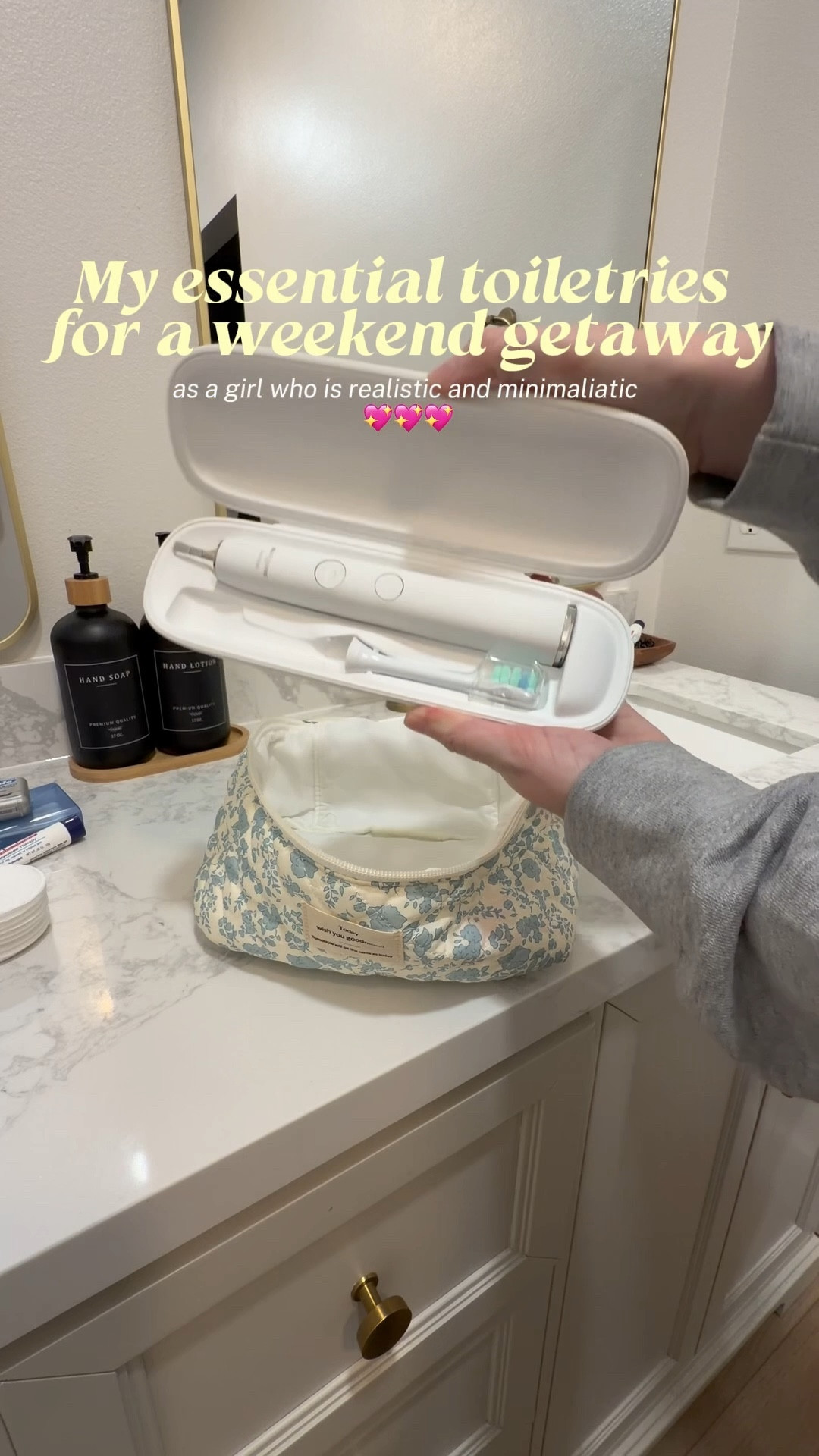 This is everything that's in my weekend getaway toiletries bag 💖 Yes, I'm minimalistic and realistic haha only the essentials around here!! 
I'm obsessed with anything travel sized. It's seriously a life saver when traveling!! 

#LTKTravel #LTKselfcare