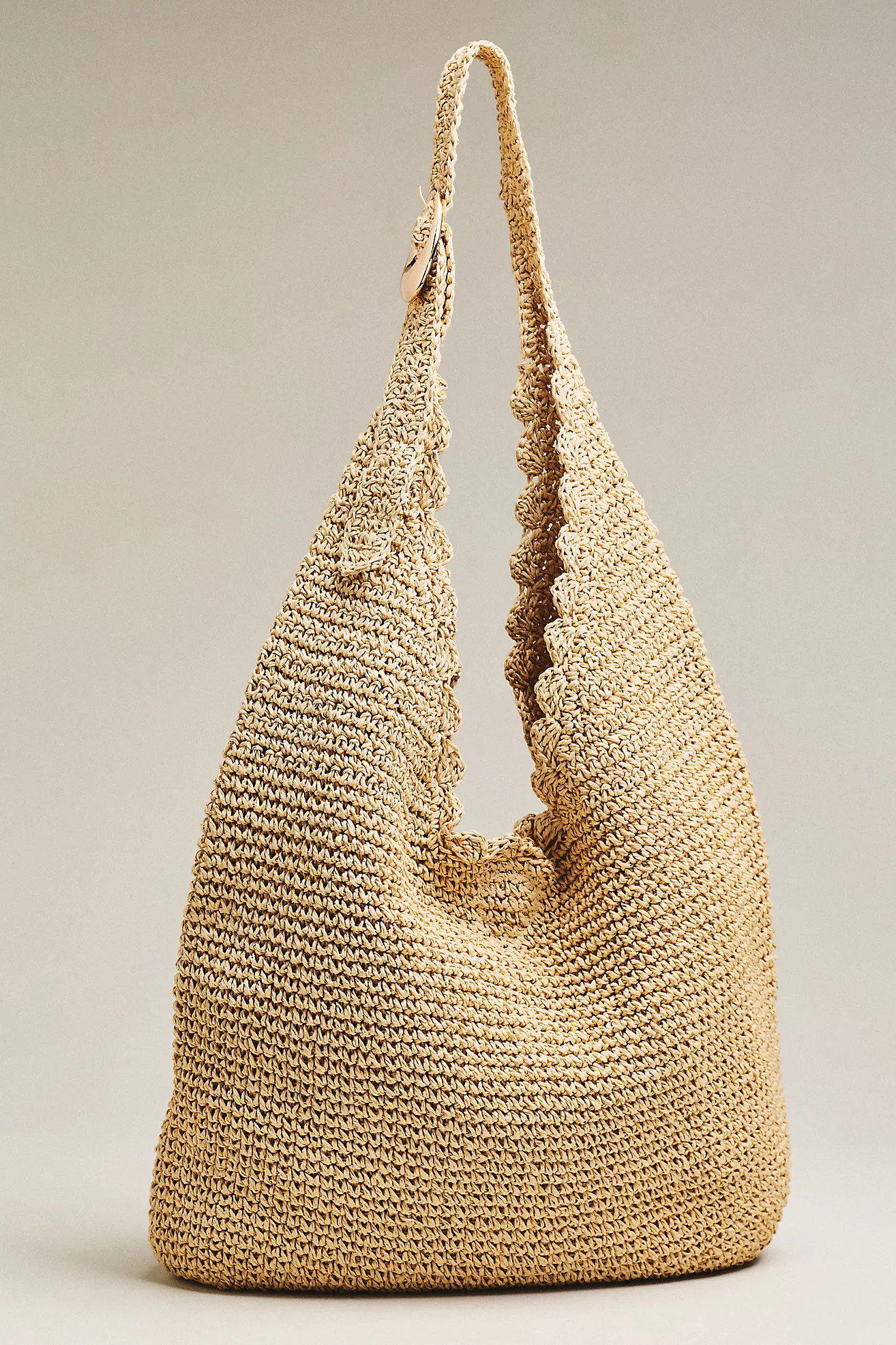 Raffia Scalloped Slouchy Bag | Anthropologie (US)