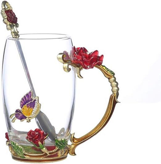 Guon-Wuvl Gifts for Mom Women Mothers Day Flower Cups Tea Mug With Tea Spoon Valentines Day Chris... | Amazon (US)