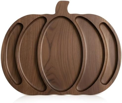 Sliner Pumpkin Charcuterie Board Wooden Fall Serving Platter Tray Dishes | Amazon (US)