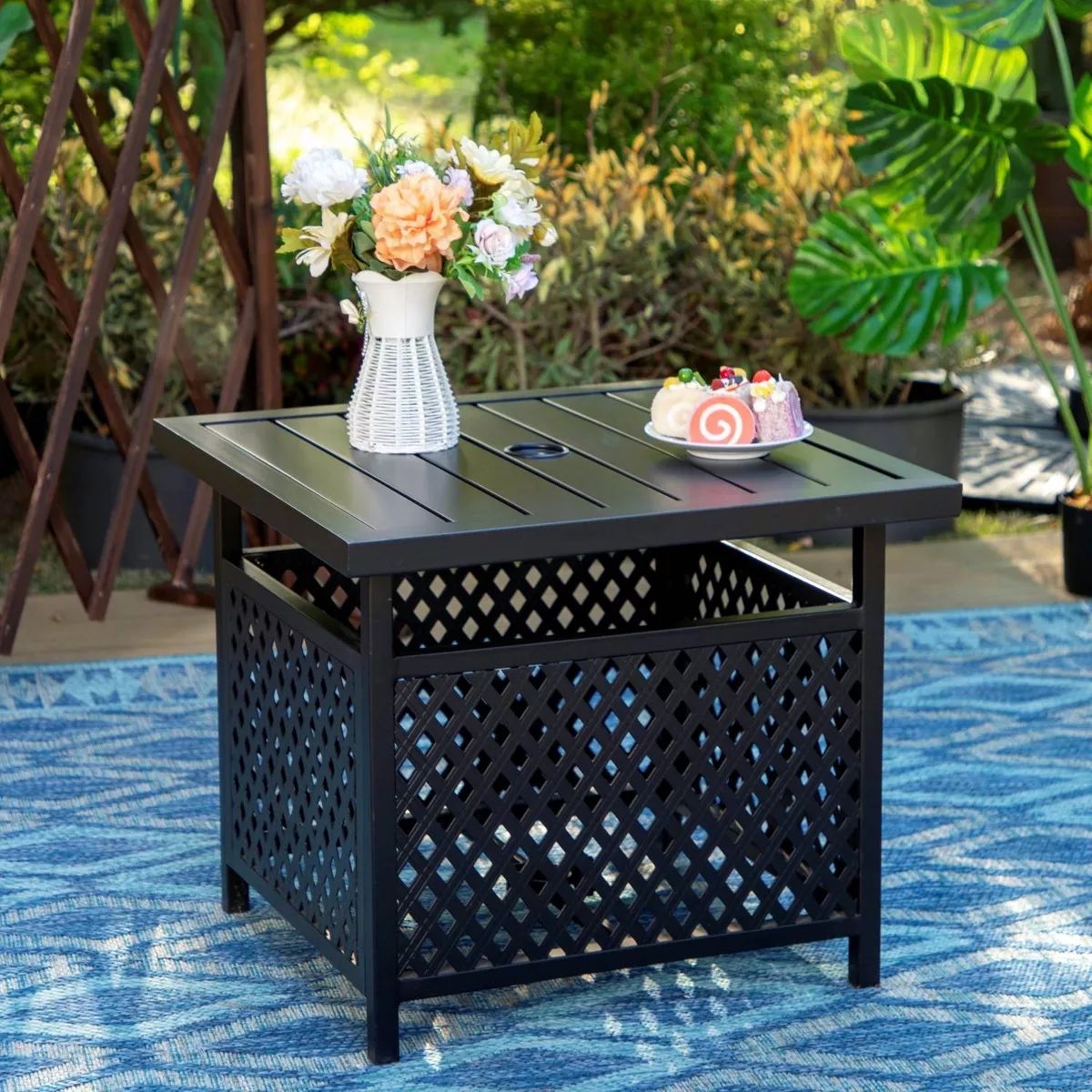 Square Bistro Table Base Stand with 1.57" Hole - Captiva Designs | Target