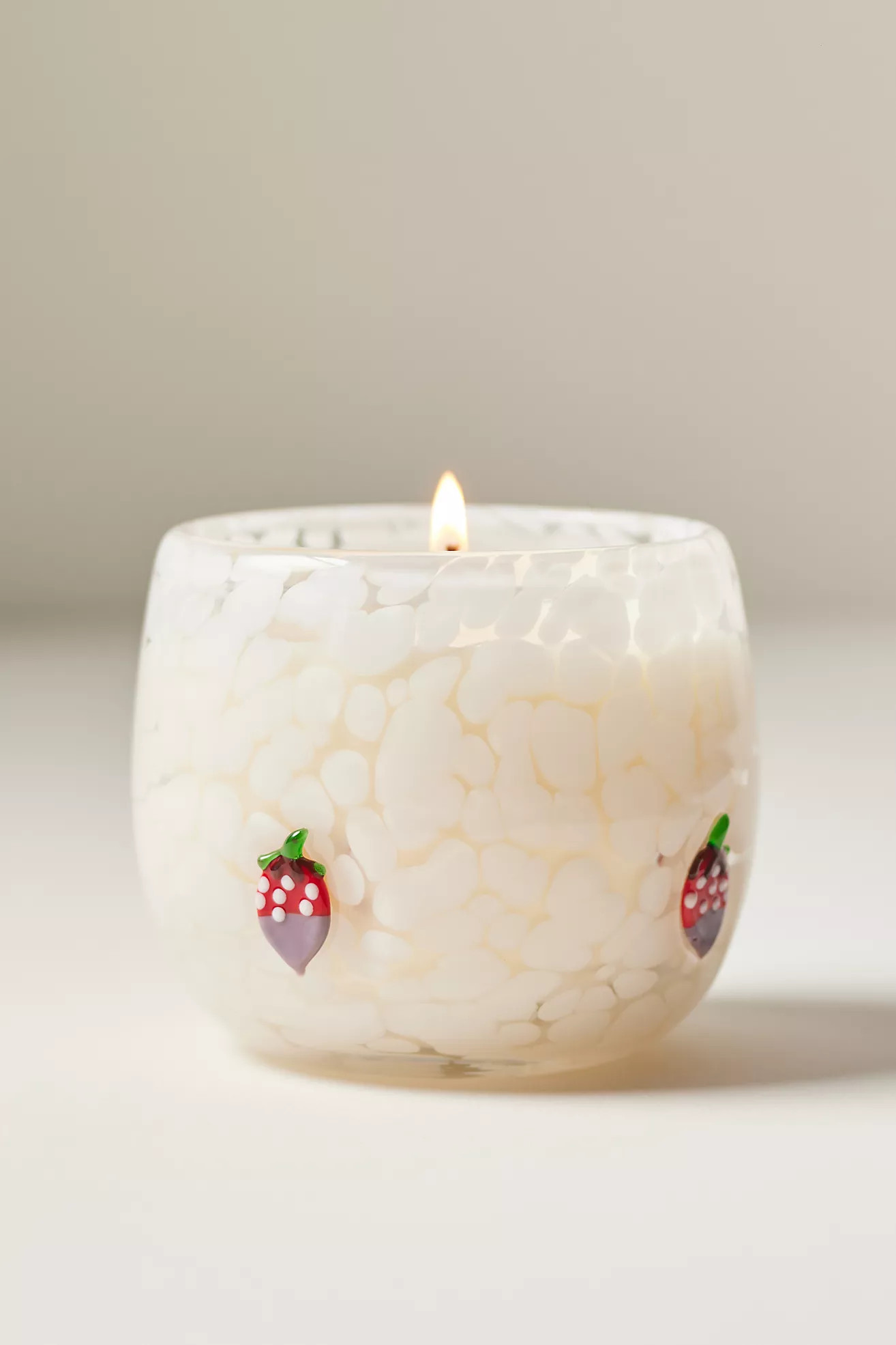 Chocolate Strawberry Gourmand Strawberries and Creme Valentine's Day Icon Glass Candle | Anthropologie (US)