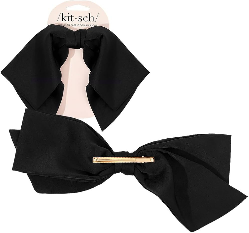 Kitsch Recycled Fabric Bow Hair Clips for Women, Oversized Hair Bow Clip, Coquette Bows for Hair,... | Amazon (US)