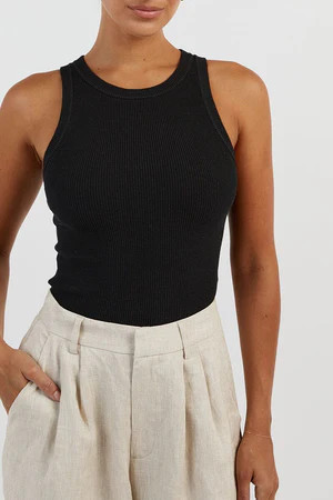 JENNA BLACK KNIT TANK | DISSH